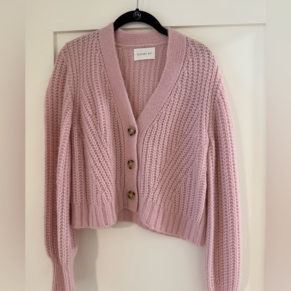 Eleven Six Sara Cardi Pastel Pink Women's Sweater Sz XS/S NWOT